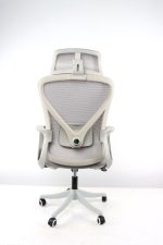 Ideal Home White Ergonomic Modern Fabric Mesh Office Chair Adjustable Lumbar Support - Image 2