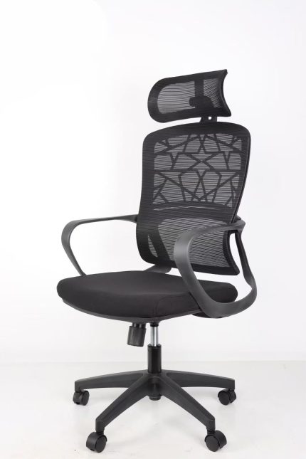 Ideal Home Ergonomic Modern Fabric Mesh Office Chair Adjustable Lumbar Support - Black