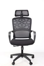 Ideal Home Ergonomic Modern Fabric Mesh Office Chair Adjustable Lumbar Support - Black - Image 3